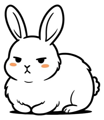 すわっているうさぎの絵